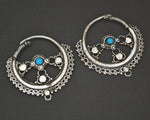 Afghani Hoop Earrings with Turquoise