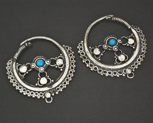 Afghani Hoop Earrings with Turquoise