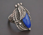 Native American Lapis Lazuli Feather Ring - Size 9.5