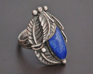 Native American Lapis Lazuli Feather Ring - Size 9.5