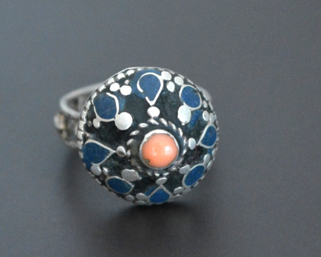 Old Afghani Coral Ring - Size 6