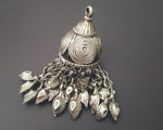 Old Uzbek Silver Tassel Pendant