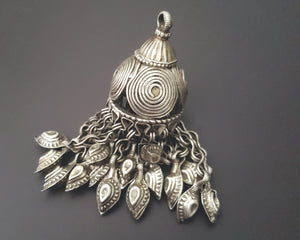 Old Uzbek Silver Tassel Pendant