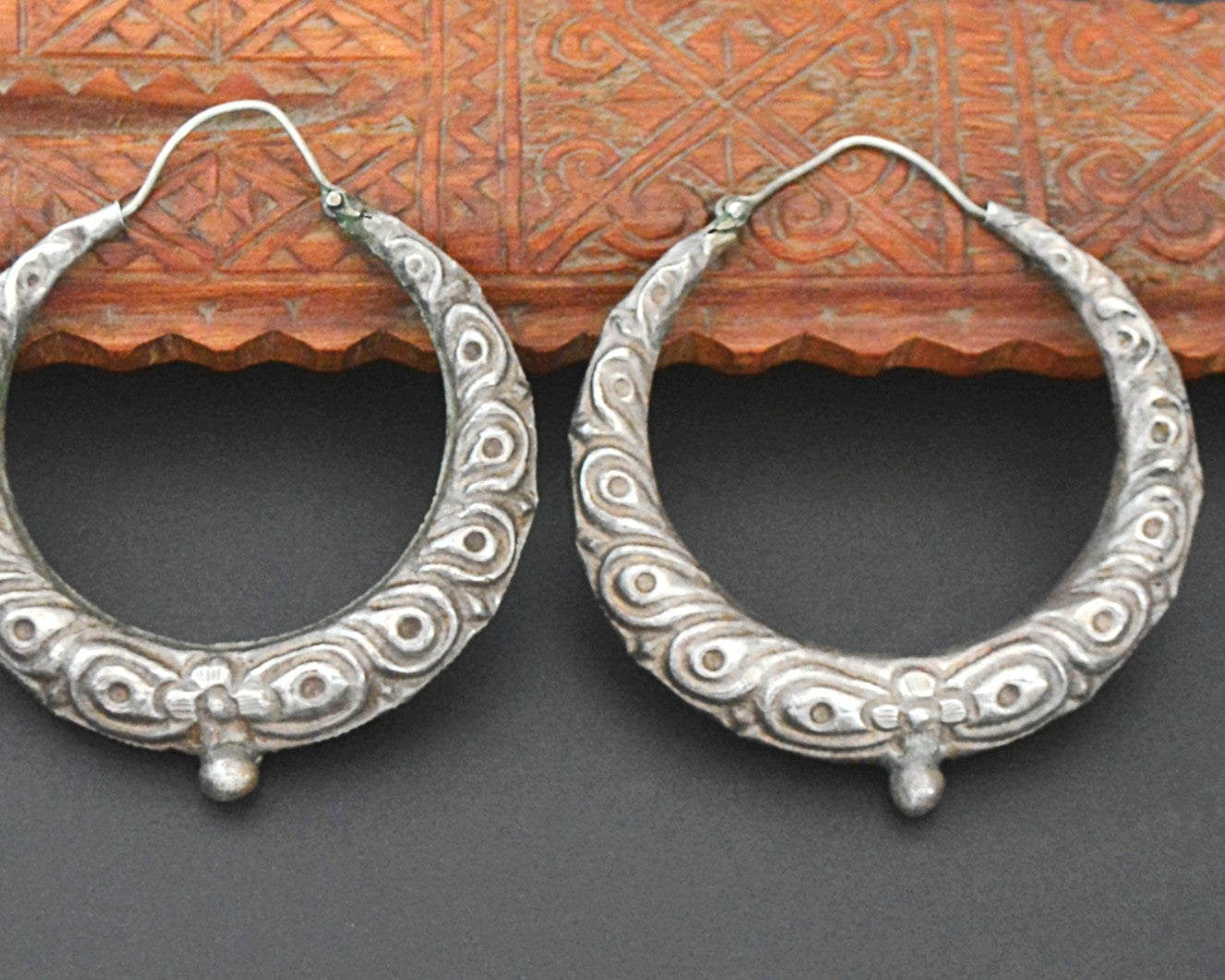 Nepali Repoussee Hoop Earrings - XL