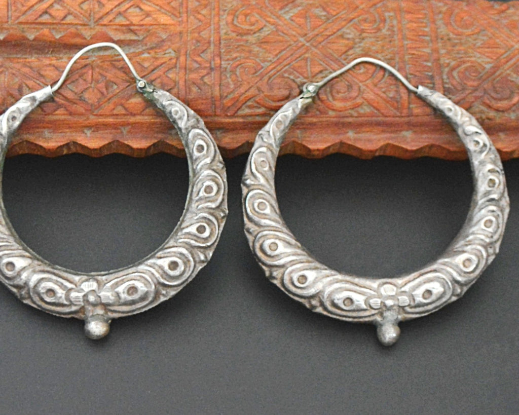 Nepali Repoussee Hoop Earrings - XL