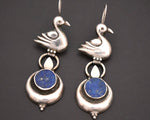Indian Lapis Lazuli Swan Earrings