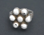 Old Rajasthani Silver Flower Ring - Size 6.75