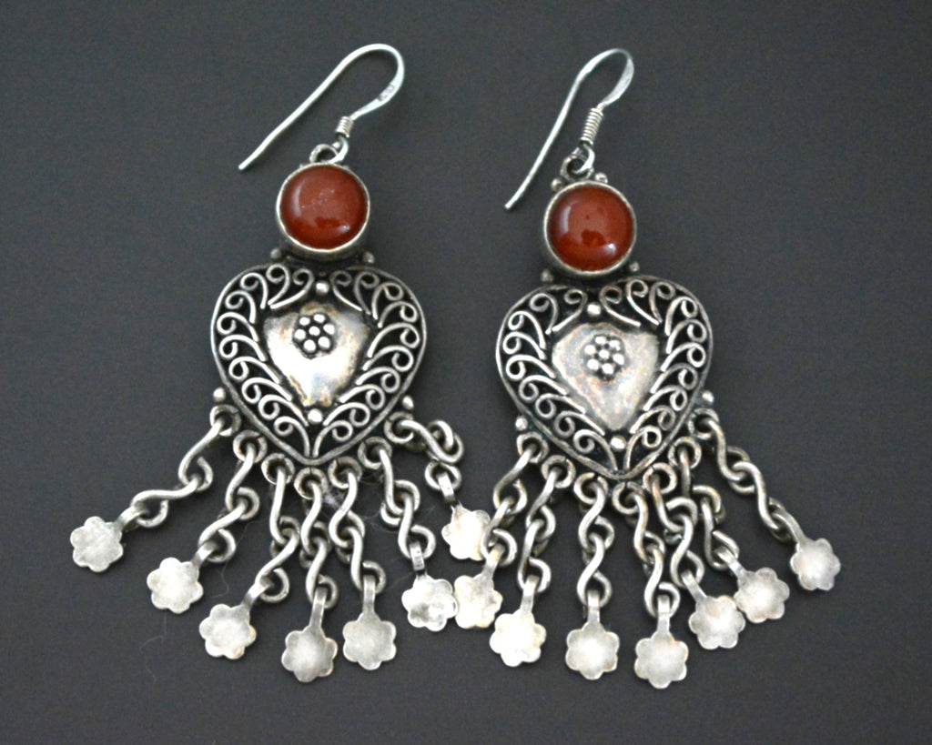 Ethnic Carnelian Earrings from India