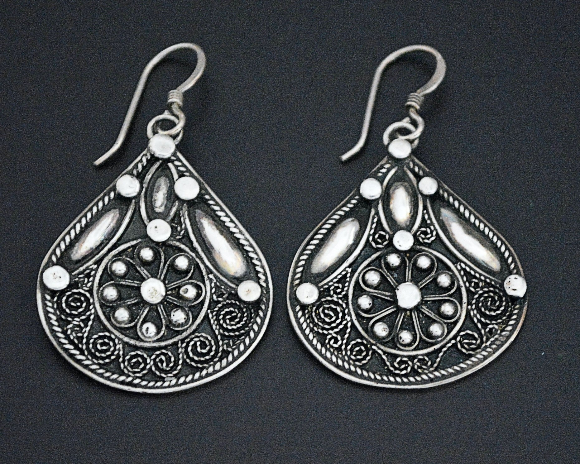 Vintage Indian Silver Earrings