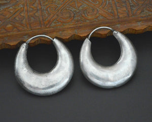 Flatened Ethnic Hoop Earrings - MEDIUM