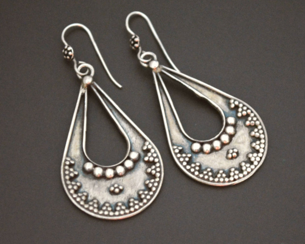 Vintage Indian Silver Dangle Earrings