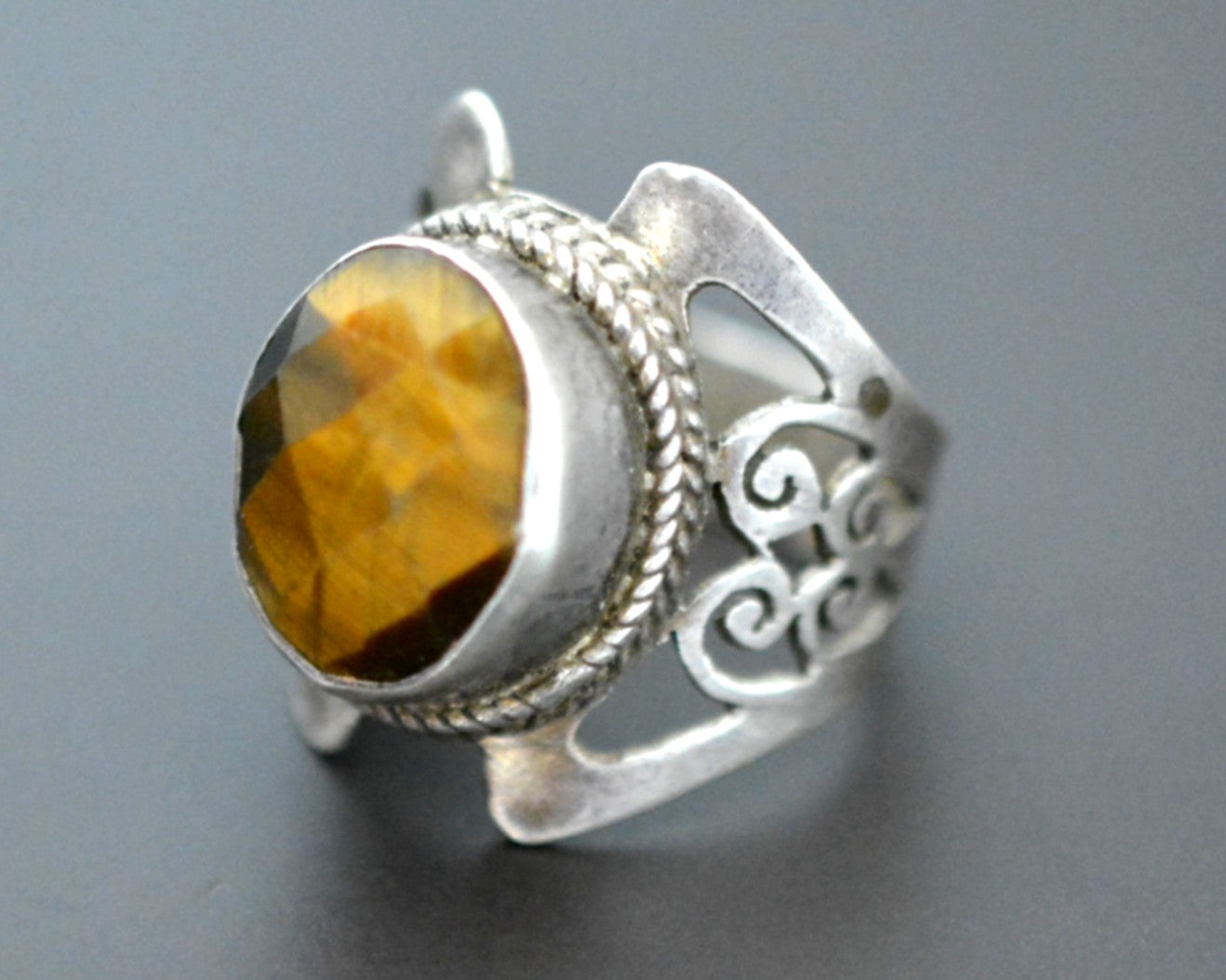 Tiger Eye Ring from India - Size 7.5