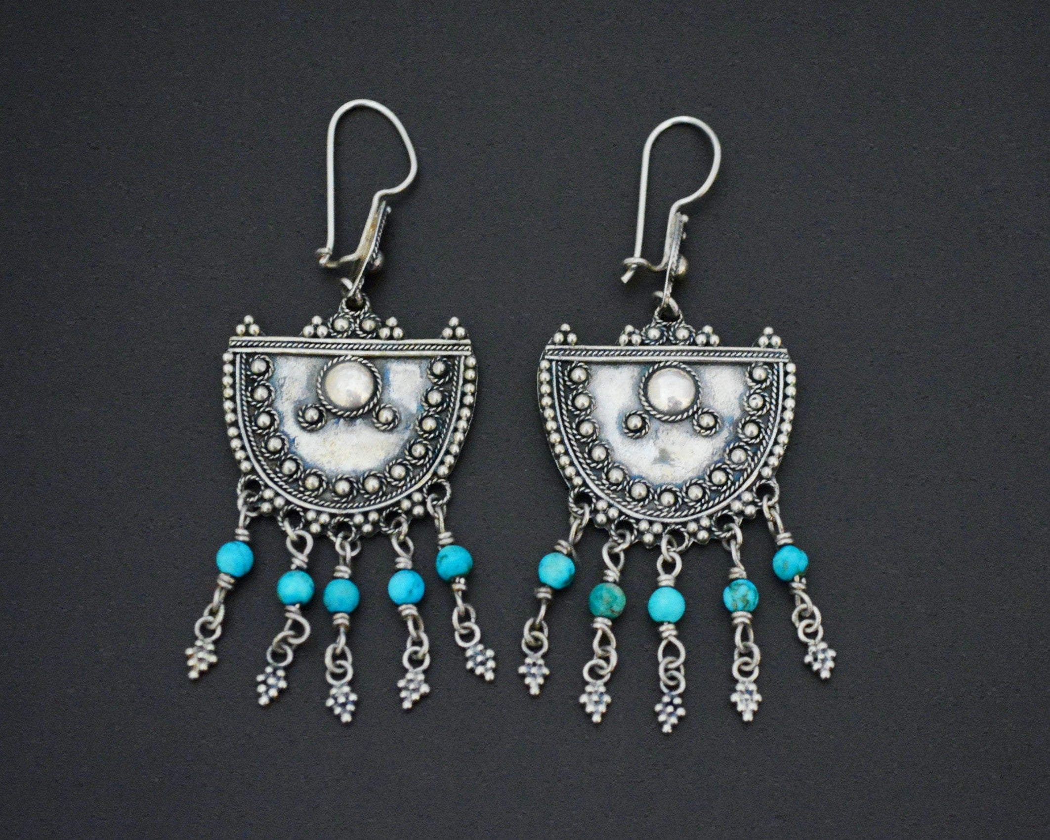 Ethnic Dangle Earrings with Turquoise