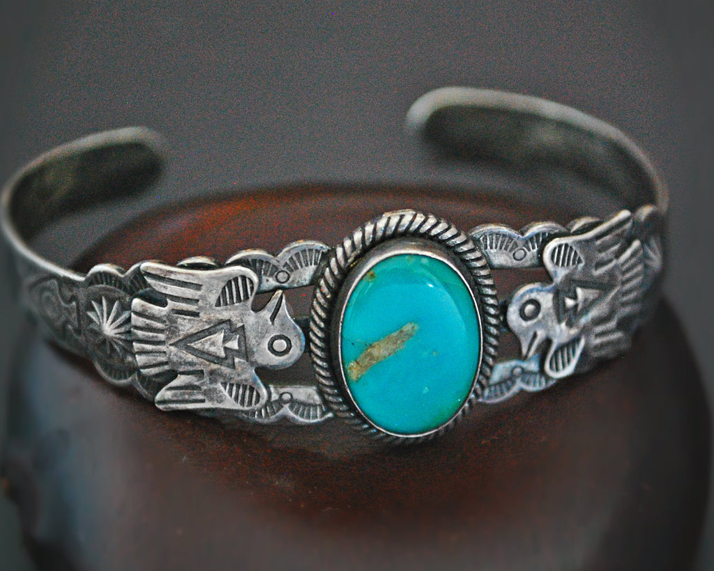 Native American Thunderbird Turquoise Bracelet - XS