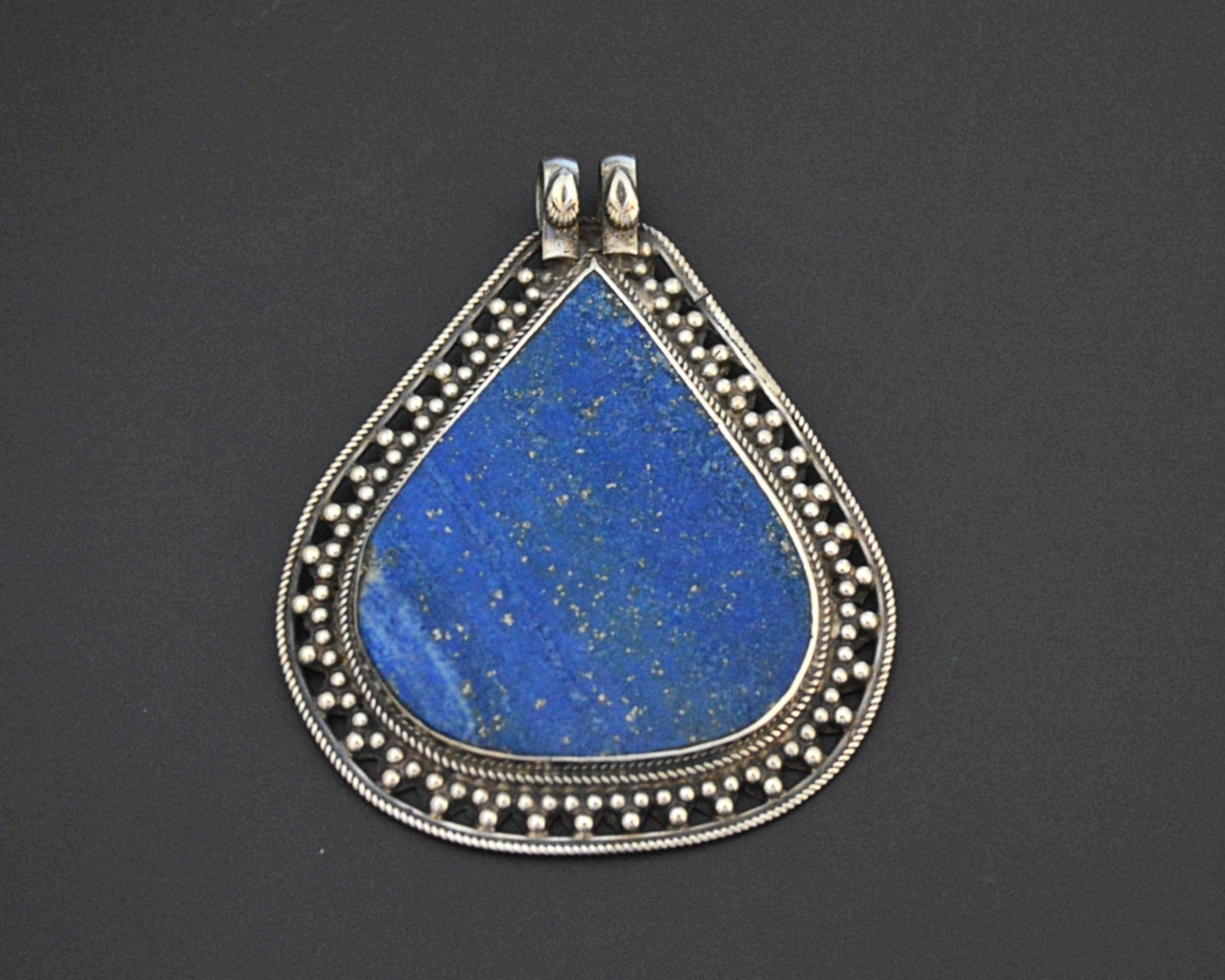 Huge Lapis Lazuli Sterling Silver Pendant