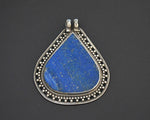 Huge Lapis Lazuli Sterling Silver Pendant
