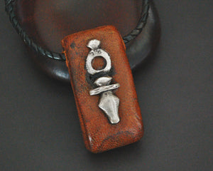 Tuareg Cross Leather Talisman Pendant on Leather Cord