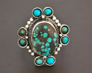 Ethnic Turquoise Ring from India - Size 9.5