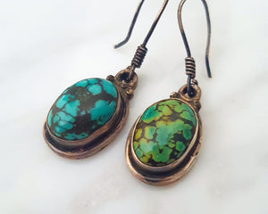 Ethnic Turquoise Dangle Earrings