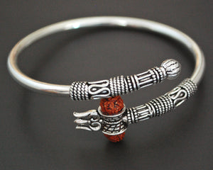 Rudraksha Trident Sterling Silver Bracelet