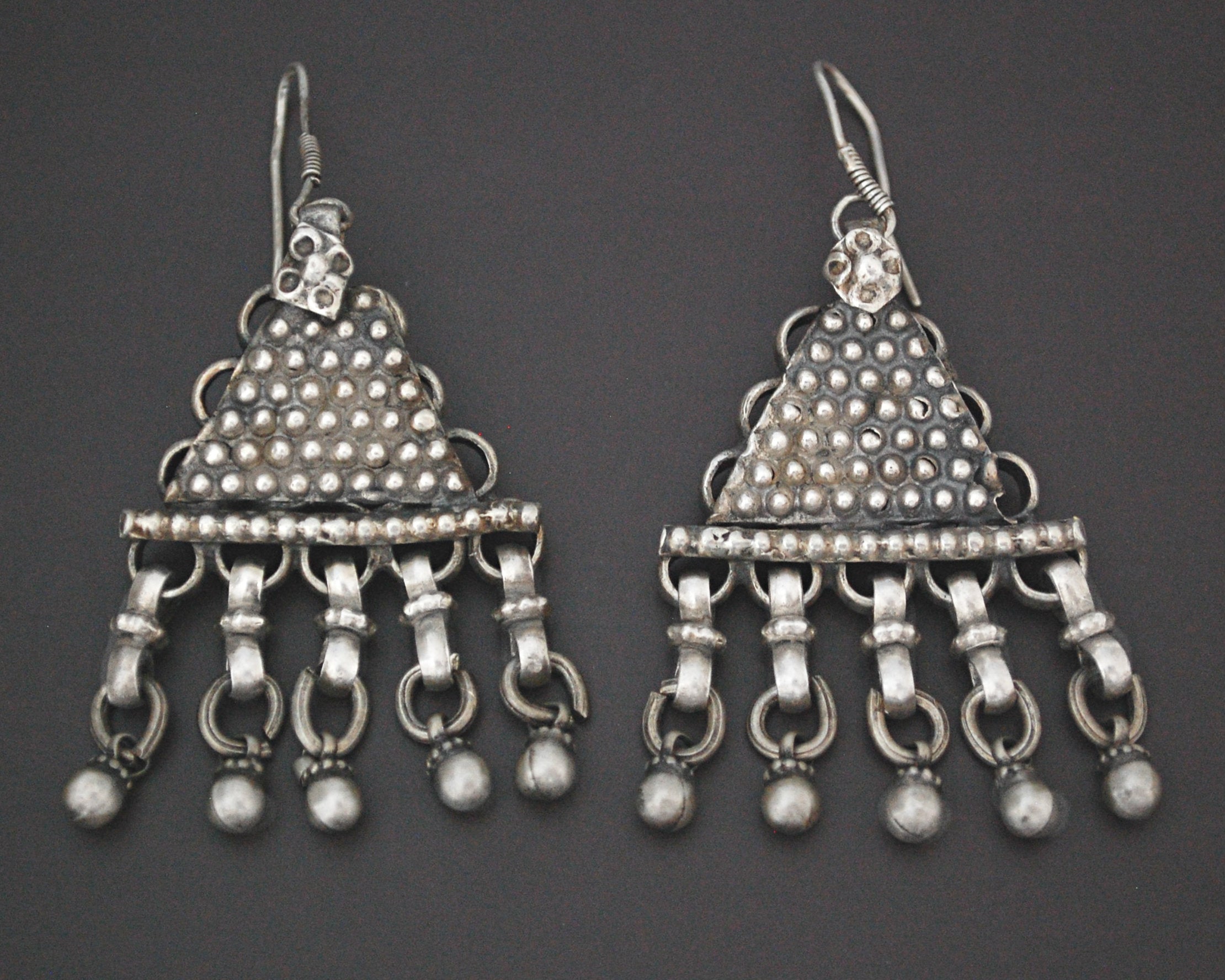 Indian Tribal Earrings with Bell Dangles