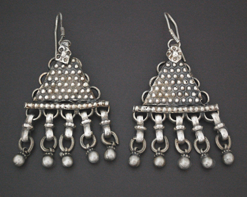 Indian Tribal Earrings with Bell Dangles