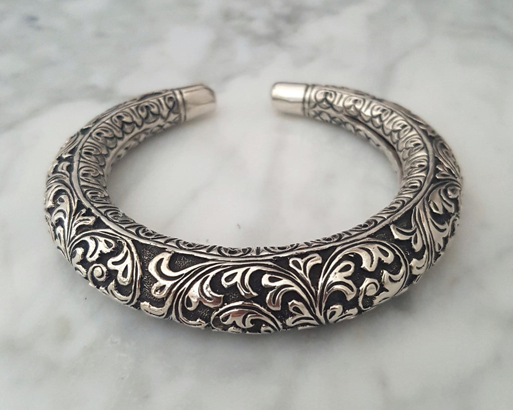 Rajasthani Silver Repoussee Bracelet