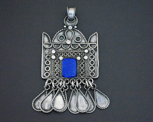 Ethnic Lapis Lazuli Pendant with Dangles