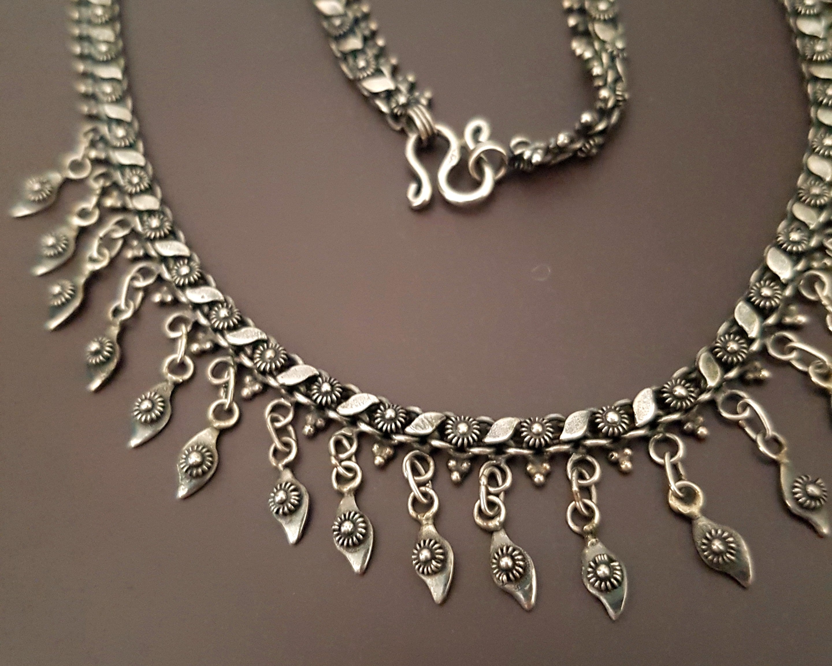 Ethnic Indian Silver Choker Necklace