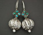 Smaller Sized Afghani Earrings with Turquoise