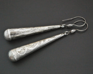 Silver Cone Dangle Earrings