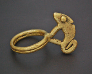 Old Lobi Chameleon Brass Ring - Size 8.75