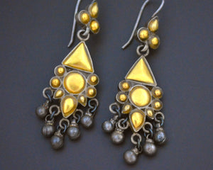 Rajasthani Silver Gilded Dangle Earrings