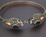 Double Dragon Garnet Bracelet from Bali - MEDIUM