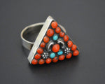 Nepali Turquoise Coral Ring - Size 9