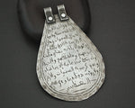 Large Arabic Script Pendant with Double Bale
