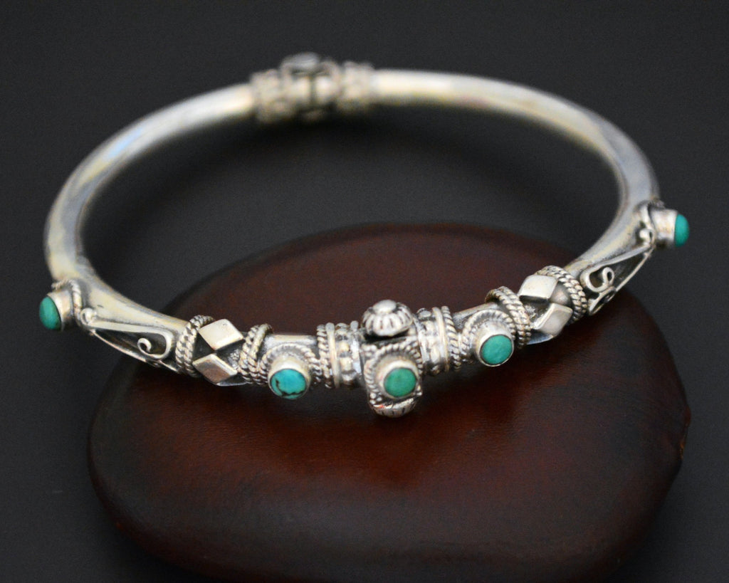 Indian Silver Bracelet with Turquoise