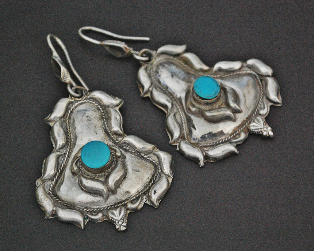 Ethnic Turquoise Earrings from India