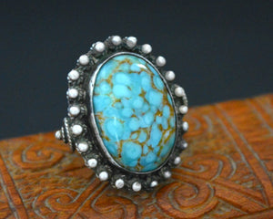 Ethnic Turquoise Ring - Size 5