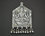 Large Hindu Goddess Lakshmi Pendant with Bells
