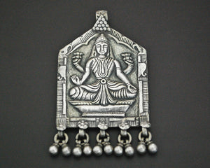 Large Hindu Goddess Lakshmi Pendant with Bells