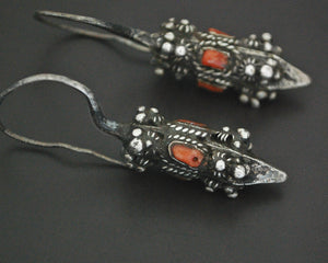 Antique Kirghiz Coral Earrings