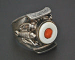 Nepali Coral Saddle Ring - 9.5