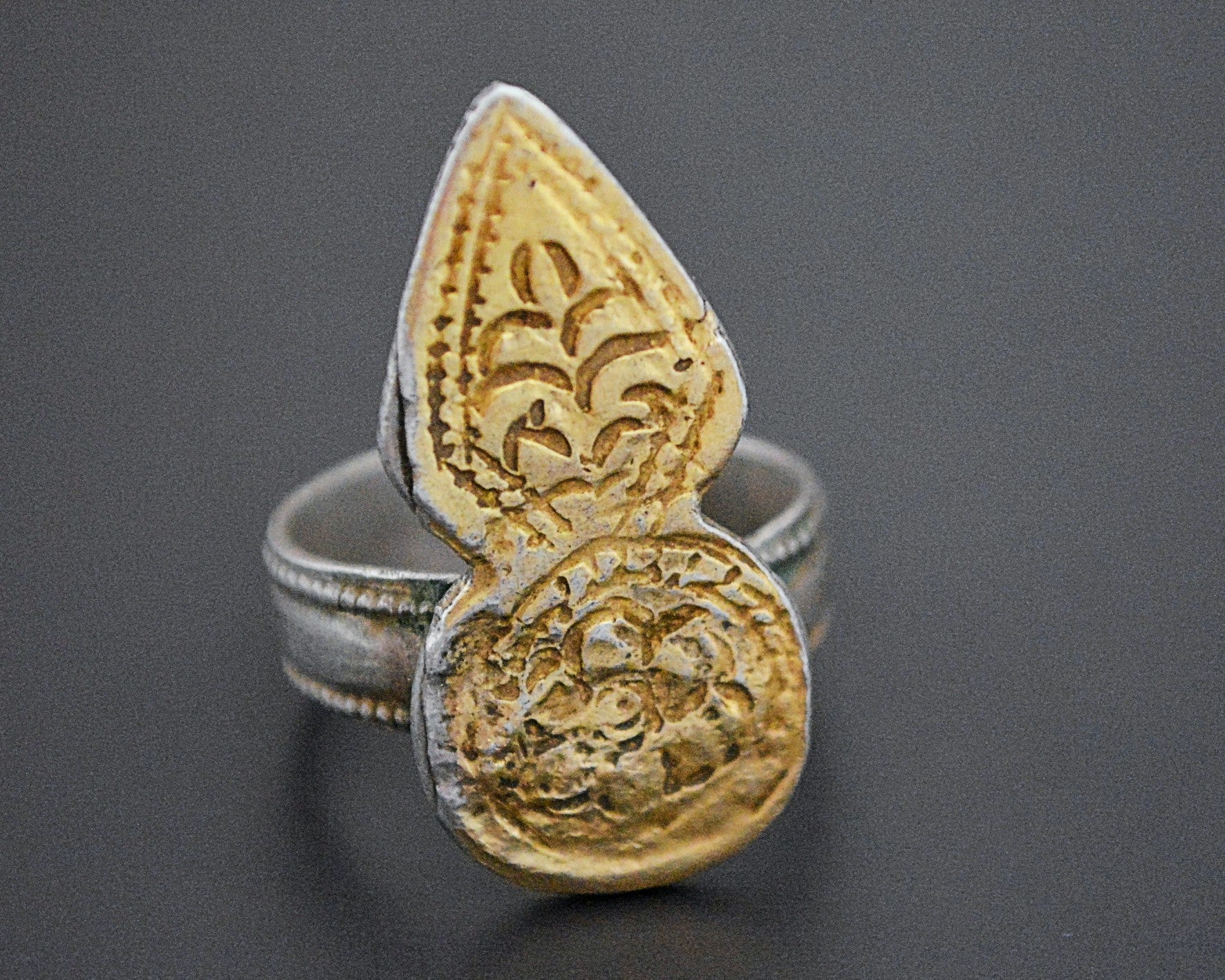 Antique Omani Gilded Silver Ring - Size 10