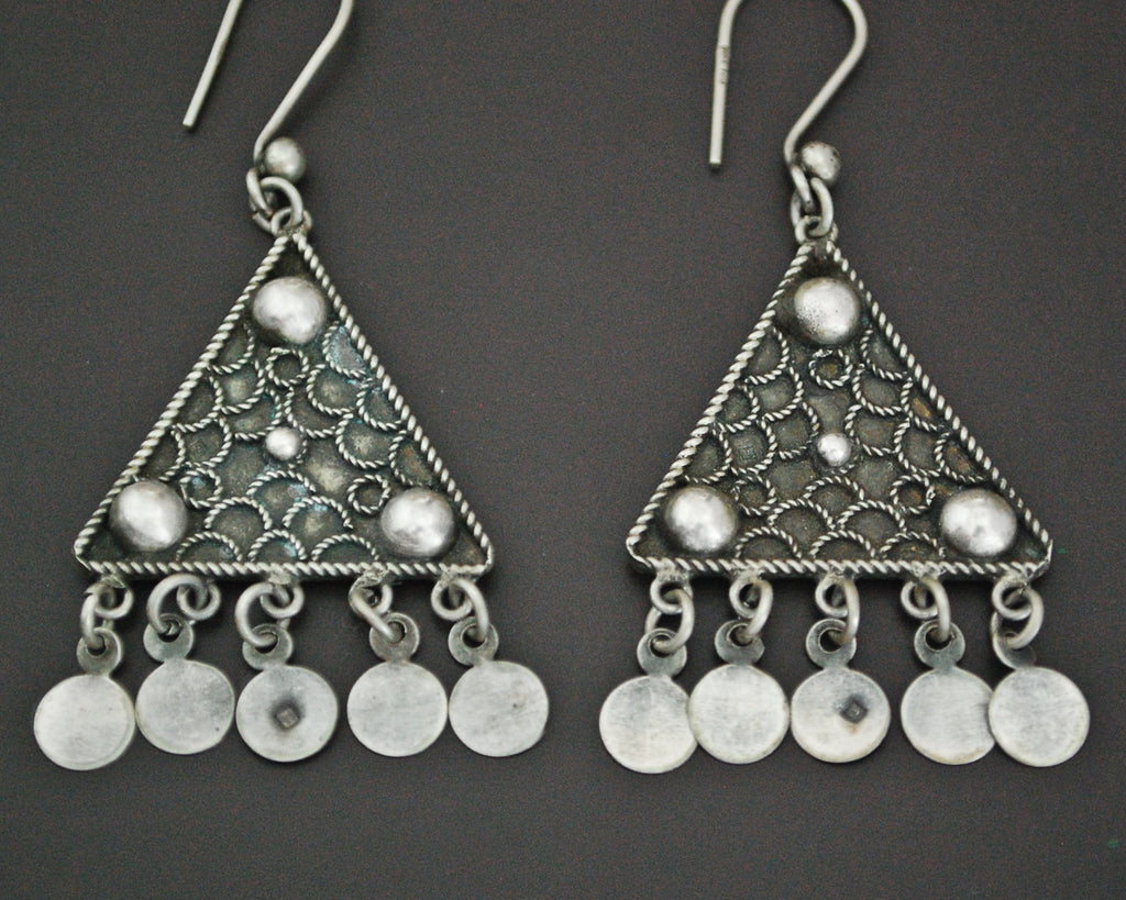 Ethnic Silver Dangle Earrings from Egypt