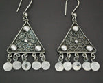 Ethnic Silver Dangle Earrings from Egypt