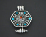 Vintage Tibetan Gau Prayer Box with Coral and Turquoises