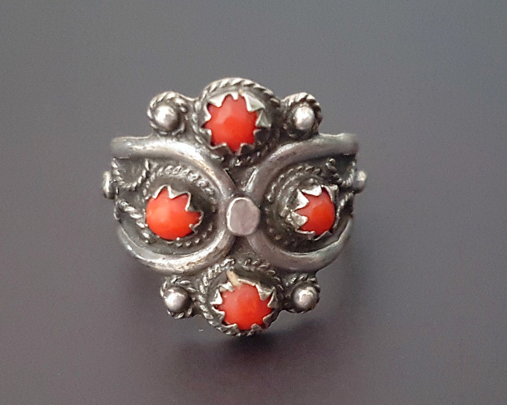 Berber Kabyle Coral Ring - Size 7+