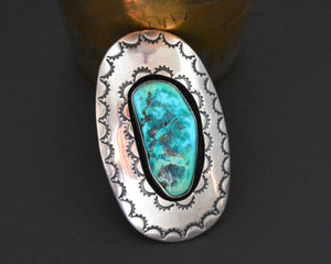 Splendid Native American Turquoise Ring - Size 8.5