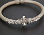 Ethnic Indian Silver Bracelet from India - Hinged